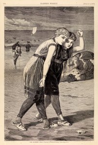 浴女》，摘自《哈珀周刊》，1873 年 8 月 2 日 作者 温斯洛·荷马