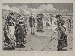 Long Branch的海滩，作为Appleton杂志的艺术增刊出版，1869年8月21日 作者 温斯洛·荷马