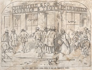 波士顿的冷术语-场景，拐角牛奶和华盛顿街，1858年。 作者 温斯洛·荷马