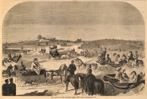 1860 年 9 月，纽约中央公园的车道，摘自《哈珀周刊》1860 年 9 月 15 日 作者 温斯洛·荷马