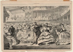 1863 年 11 月 5 日在音乐学院举行的盛大俄罗斯舞会，摘自《哈珀 作者 温斯洛·荷马