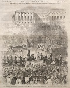 华盛顿的就职游行通过首都大地大门，1861年。 作者 温斯洛·荷马
