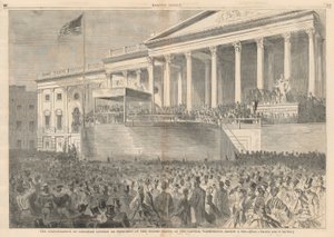 亚伯拉罕-林肯就任美国总统的就职典礼，1861 年 3 月 4 日，华盛顿国会大厦；摘自《哈珀文集》。 作者 温斯洛·荷马