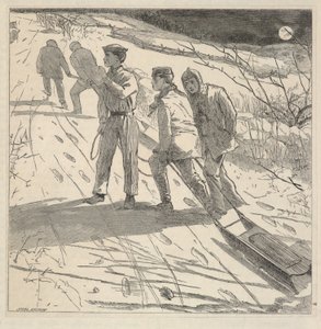 午夜海岸》，选自《河畔青年杂志》，1867 年 1 月 作者 温斯洛·荷马