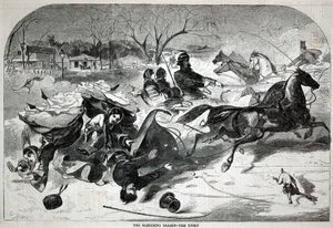 雪橇季--颠覆，摘自《哈珀周刊》1860 年 1 月 14 日 作者 温斯洛·荷马