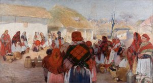 Bronowice 的复活节食物祝福 作者 Wlodzimierz Tetmajer