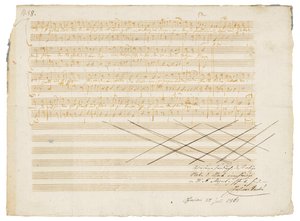 亲笔签名音乐手稿Zwei deutsche Kirchenlieder，K.343 作者 沃尔夫冈·阿玛迪斯·莫扎特