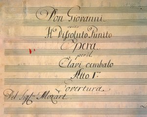 歌剧唐·乔瓦尼（Don Giovanni）的标题页。 1787年首次演出 作者 沃尔夫冈·阿玛迪斯·莫扎特