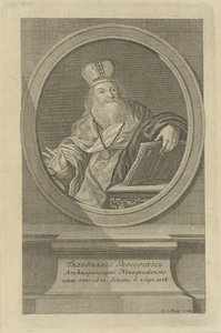 诗人Theofan Prokopovich 1681-1736的肖像，约1760年。 作者 沃尔夫冈·克里斯托夫·迈尔