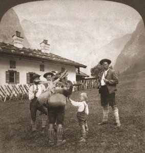 1898年，德国巴伐利亚登山者。 作者 作品和太阳雕塑工作室