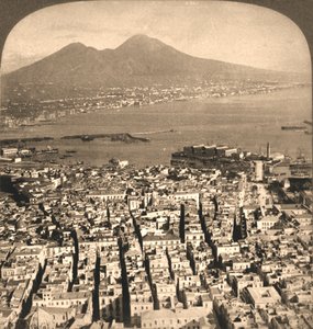 那不勒斯，海湾和维苏威火山，意大利，1897年。