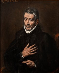 西班牙文：San Juan de Ávila 胡安-德-阿维拉肖像 作者 El Greco讲习班