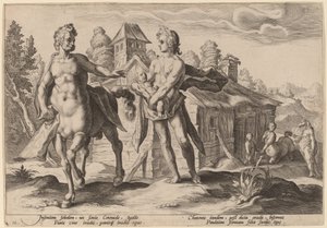 阿波罗委托凯隆教育阿斯克勒庇俄斯 作者 Hendrick Goltzius 工作室，Hendrick Goltzius 之后