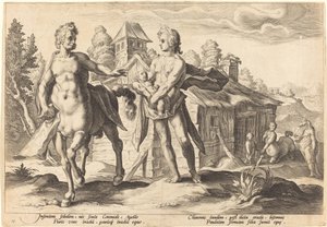 阿波罗委托凯隆教育阿斯克勒庇俄斯 作者 Hendrick Goltzius 工作室，Hendrick Goltzius 之后