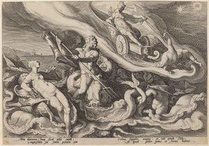 朱诺向奥切诺斯和特提斯抱怨卡利斯托 作者 Hendrick Goltzius 工作室，Hendrick Goltzius 之后