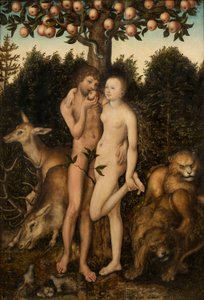 亚当和夏娃 作者 卢卡斯·克拉纳赫（Lucas Cranach）讲习班