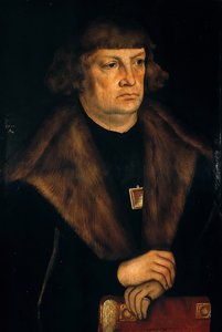 德语: Bildnis eines Bürgermeisters von Weißenfels 魏森费尔斯市长肖像 作者 卢卡斯·克拉纳赫（Lucas Cranach）讲习班