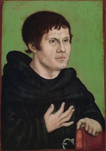 德语：Posthumes Bildnis Martin Luthers (1483-1546) als Augustinermönch 《马丁-路德作为奥古斯丁僧侣的遗像 作者 卢卡斯·克拉纳赫（Lucas Cranach）讲习班