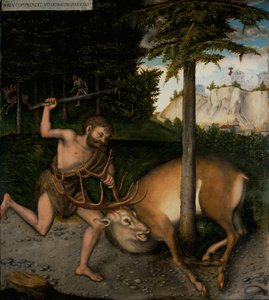 大力士和阿卡迪亚鹿 作者 卢卡斯·克拉纳赫（Lucas Cranach）讲习班