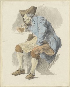 坐着的男子点燃烟斗进行测试 作者 Woutherus Mol