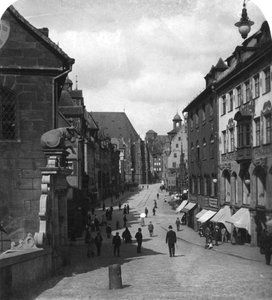 Fleischbrucke肉桥，德国纽伦堡，摄于1900年代。
