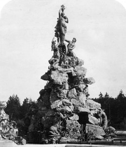 c1900s巴伐利亚巴伐利亚喷泉herrenchiemsee宫殿。 作者 沃思和儿子