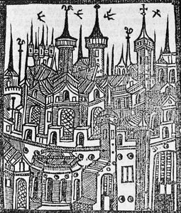 来自《英格伦德纪事》的木刻，1497年 作者 温金·德·沃