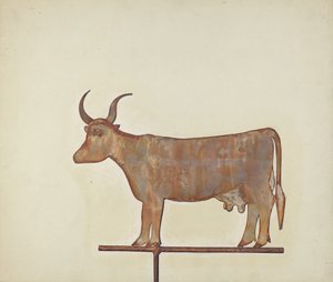 牛的风向标，约1938年。 作者 温娜·赖特