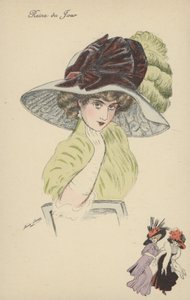 Reine du Jour，戴着大帽子的漂亮女孩