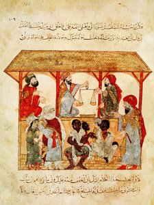 奴隶市场的Ar 5847 f.105女士，来自“ Al Maqamat”