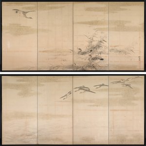 鹅、芦苇和水 作者 山本白津