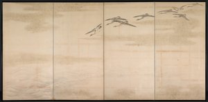 鹅、芦苇和水 作者 山本白津