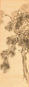 松木，1856 年之前（丝绸上的墨水）