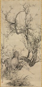 1834年，李子，竹子和兰花。