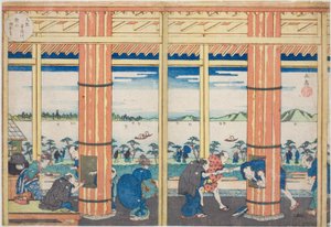 大阪味之川尼山避雨亭（大阪味之川尼山避雨亭），选自 "大阪名胜 "系列：大阪名胜：天保山美景（浪速名胜天保山写真集）"系列中的作品 作者 矢岛学亭