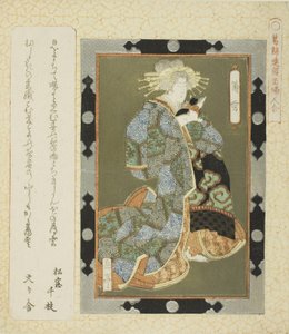 Usugumo，选自 "为葛饰界（Katsushikaren gakumen fujin awase）绘制的女性画框 "系列 作者 矢岛学亭