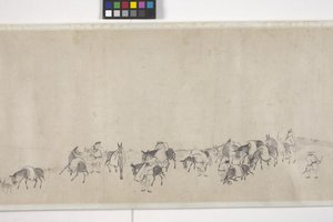 运粮的一百头驴》，手卷，约 1700 年（纸上墨迹） 作者 叶寅