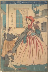 一个外国人在享受她的孩子，1860年10月。