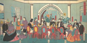 来自五国的外国人在享受宴会，1861年3月。