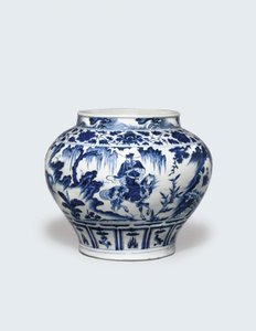 关是一个非常罕见和重要的青花罐，关 作者 元代中文学校