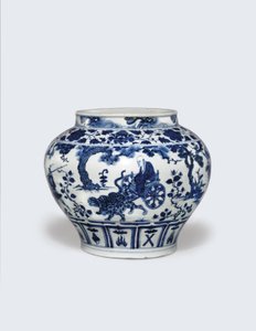 关是一个非常罕见和重要的青花罐，关 作者 元代中文学校