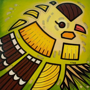 后院鸟类 金雀，2023 年（布面油画）