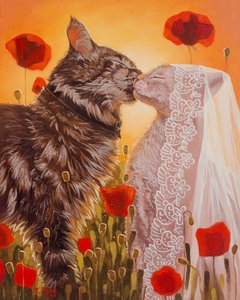 猫的婚礼，2023 年（布面油画）