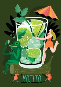 莫吉托，2017 年（矢量插图）