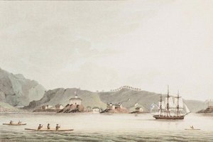 插图来自《1803-06年环球航行》，乘坐涅瓦号船，1814年 作者 尤里·费奥多罗维奇·利扬斯基