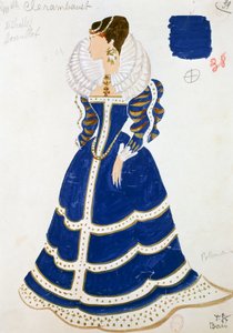 波兰女士，伊夫-博纳特的服装素描