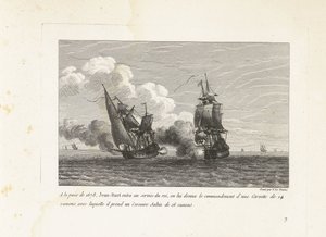 1678 年，让-巴特在法兰克福国王的诏书中
1678 年和平时期，让-巴特加入了国王的麾下，并获得了一艘 14 门炮轻型护卫舰的指挥权，同时他还获得了一艘 16 门炮的 Corsaire Saltin（标题见实物）。
战斗汇编