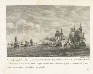 让-巴特与荷兰舰队之战，1696 年
1696 年 6 月 18 日，让-巴特指挥一支由 7 艘护卫舰组成的中队（......）与来自波罗的海的荷兰舰队相遇（标题见实物）
让-巴特的战斗记录，海军元帅