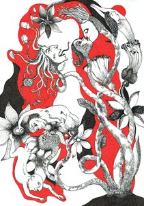 小人物，2018（纸上水墨画）。
