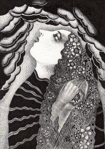 星星 ，2018（纸上水墨画）。